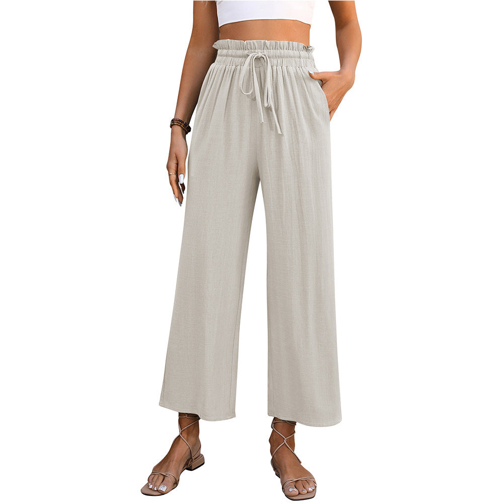 High Waist Straight Pants Summer Casual