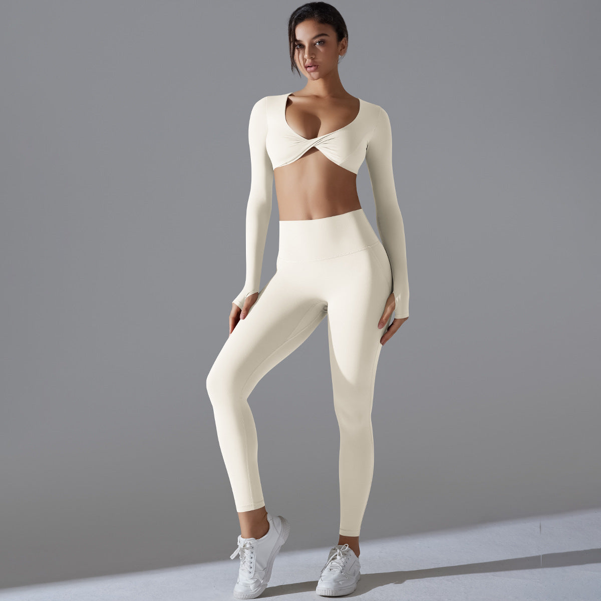 Yoga Clothes Sports Push Up Long Sleeve Workout Clothes Suit