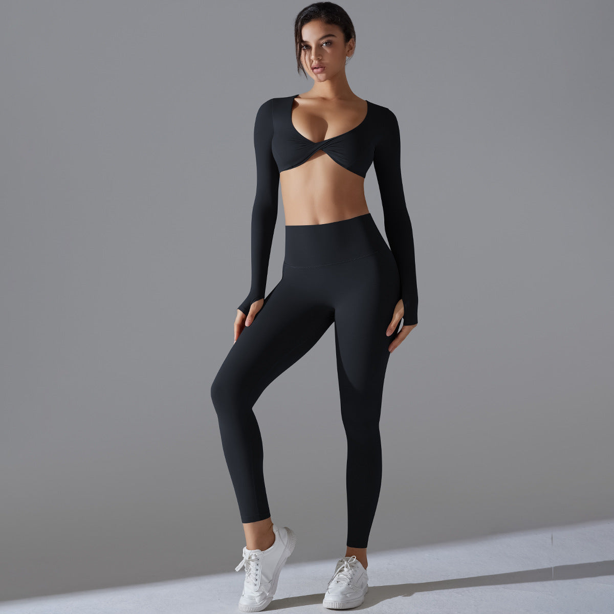 Yoga Clothes Sports Push Up Long Sleeve Workout Clothes Suit
