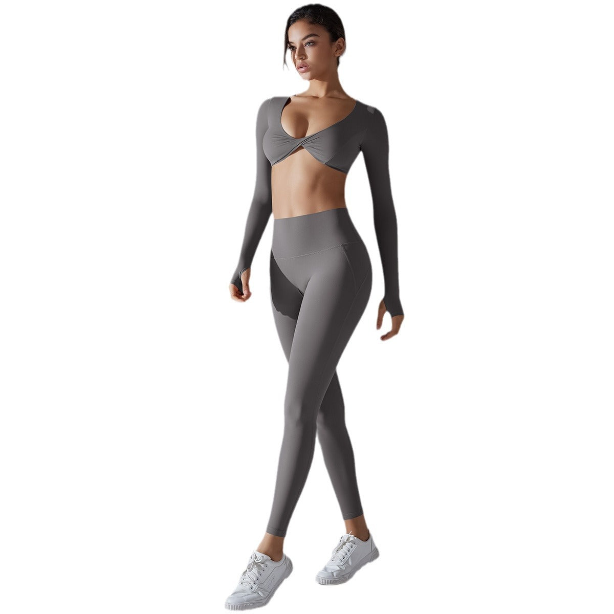 Yoga Clothes Sports Push Up Long Sleeve Workout Clothes Suit