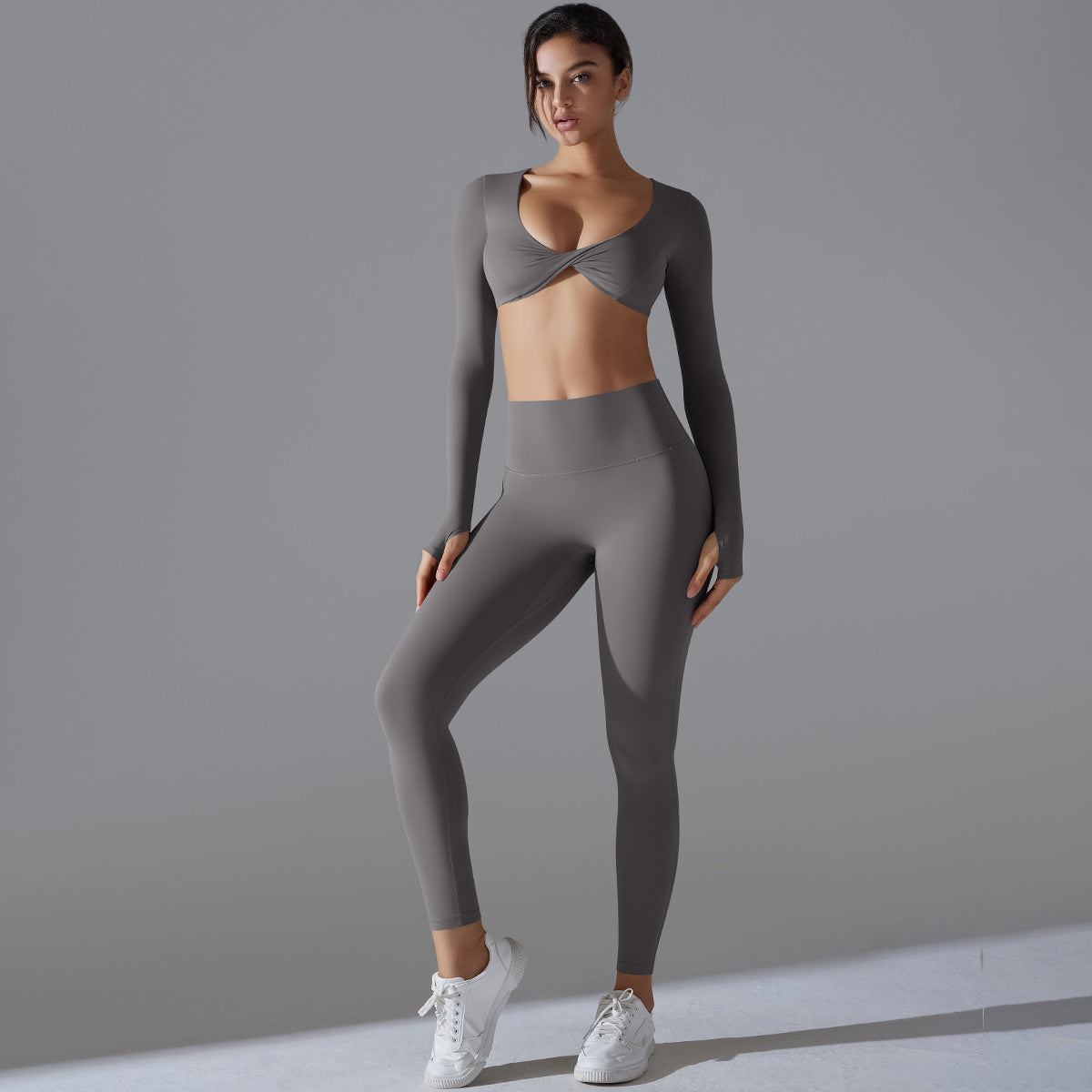 Yoga Clothes Sports Push Up Long Sleeve Workout Clothes Suit