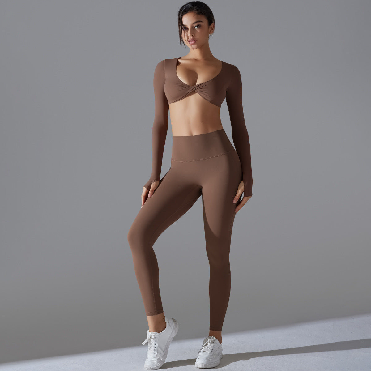 Yoga Clothes Sports Push Up Long Sleeve Workout Clothes Suit