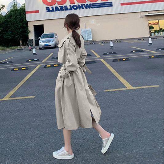 Women Trendy Trench Coat, Double Breasted Coat