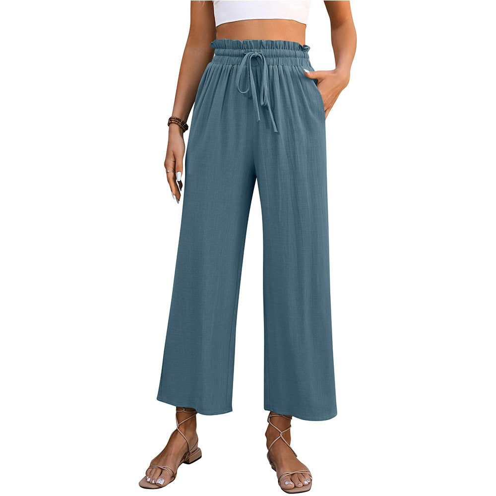 High Waist Straight Pants Summer Casual