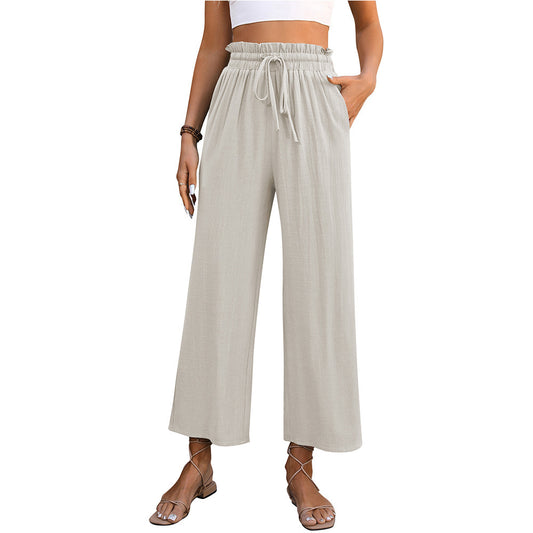 High Waist Straight Pants Summer Casual