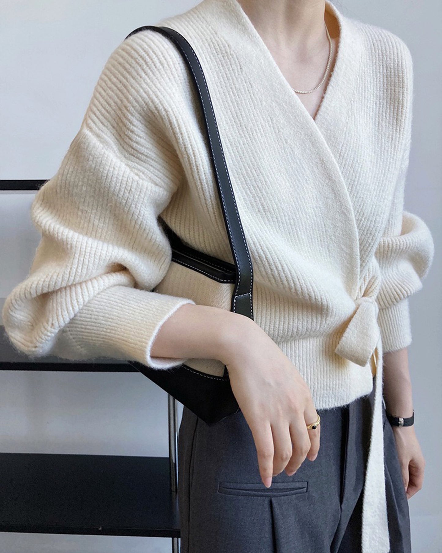 French Retro Knitted Cardigan Womens Sweater
