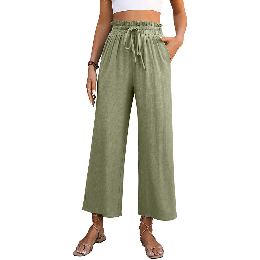 High Waist Straight Pants Summer Casual