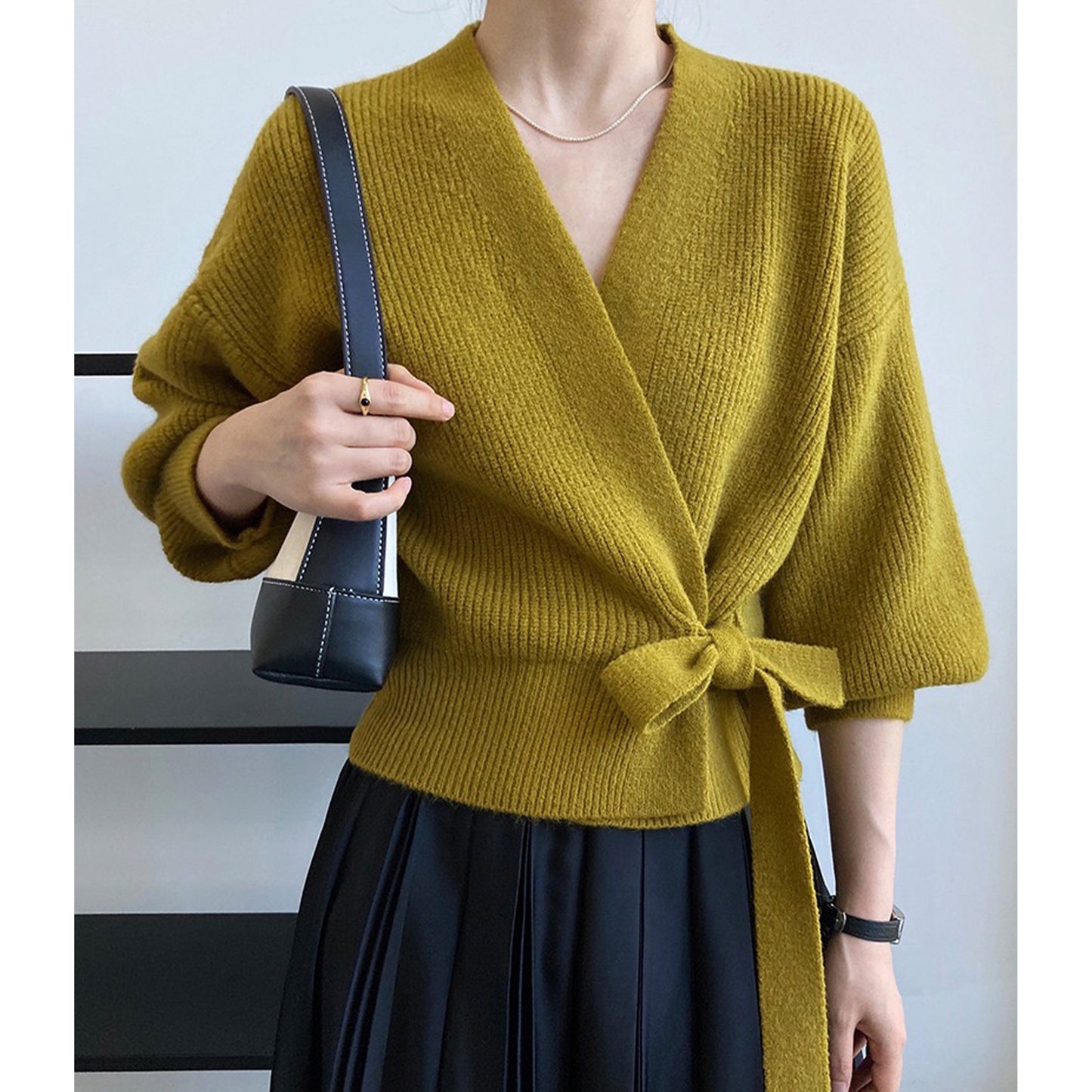 French Retro Knitted Cardigan Womens Sweater