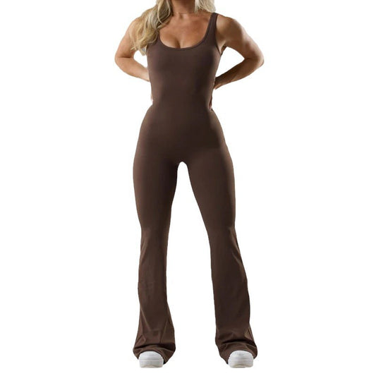 Tight Yoga Bodysuit Casual Hollow